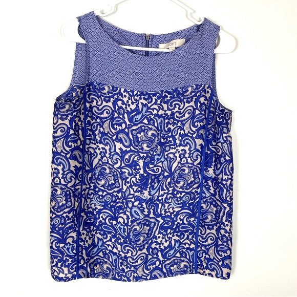 LOFT Tops - Loft Blue Paisley Print Blouse S